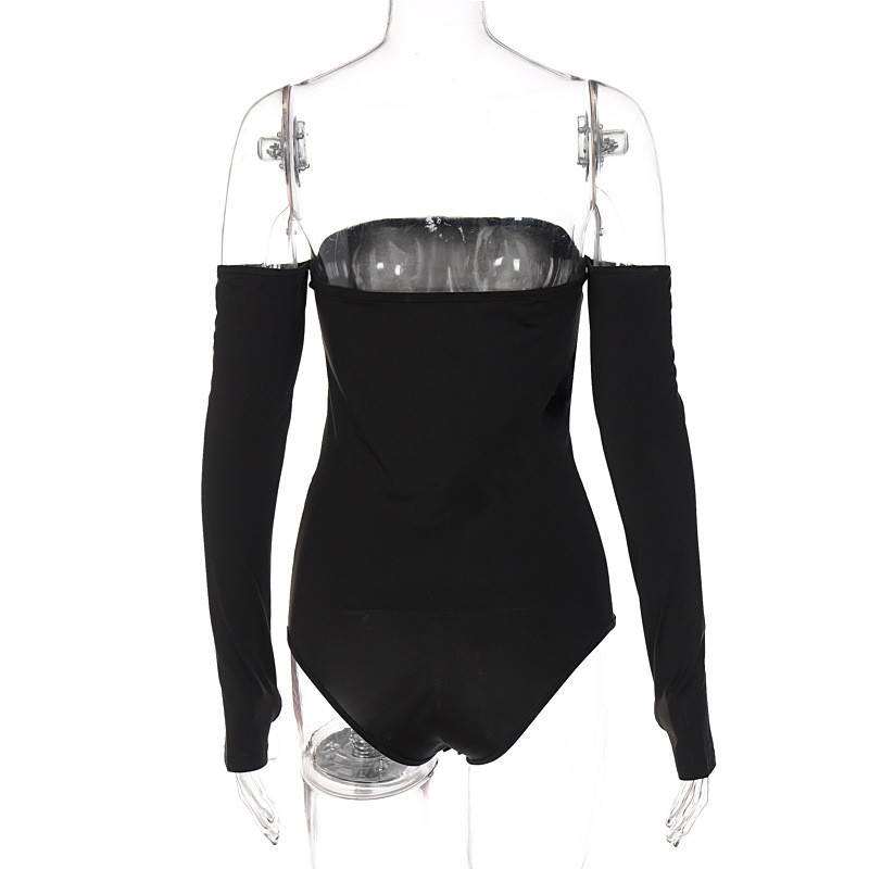 BKLD Îmbrăcăminte pentru femei Sexy 2021 Noua iarnă subțire de pe umăr Top cu mânecă lungă Body Body fără spate Salopete negre