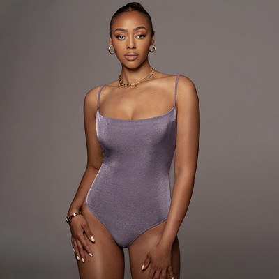 BKLD Tops pentru femei 2022 Body negru de primăvară vară la modă din mătase strălucitoare tricotate de culoare solidă salopetă bodycon haine de festival