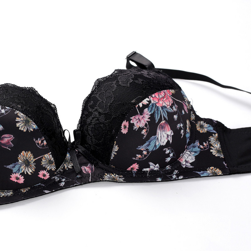 Seamless G String Intimate Print Σετ Σέξι στρινγκ BC Push Up Fashion Γυναικεία εσώρουχα Μαύρα λευκά εσώρουχα