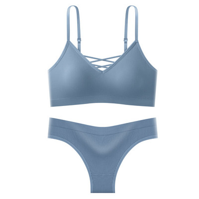 Σέξι Γυναικεία Σετ Εσωρούχων Ερωτικά Σταυρωτά Σετ Εσώρουχα Χωρίς Ραφή Ασύρματο Σουτιέν και Εσωρούχων Νέο