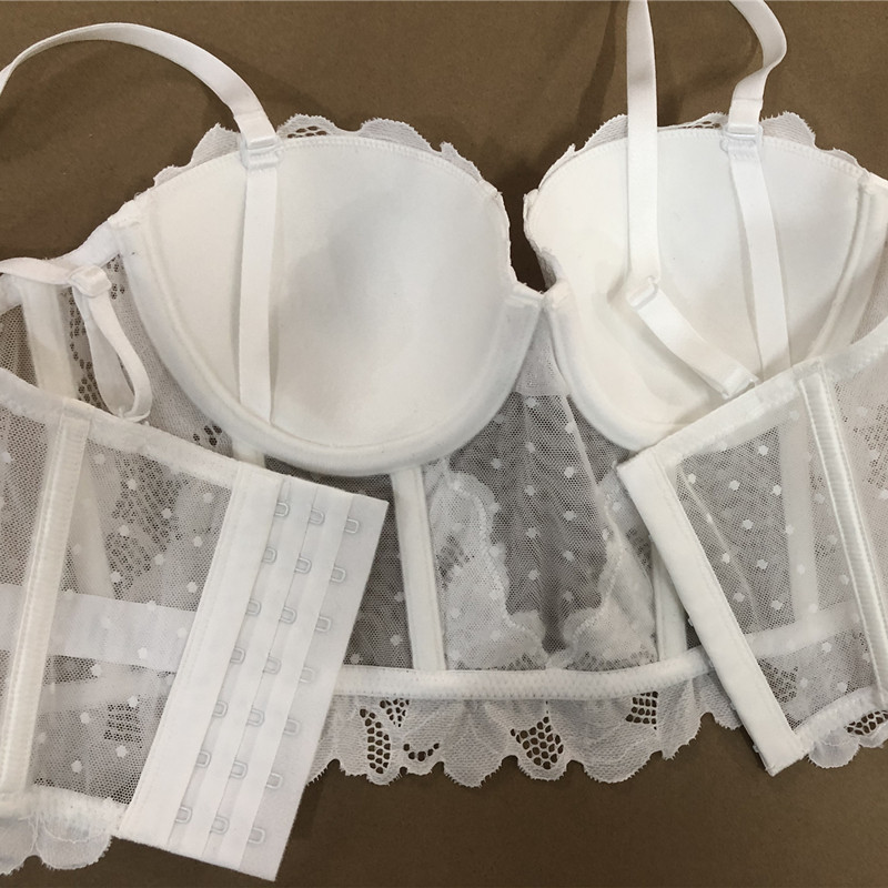 Set de sutien cu jumatate de cupa Push Up din dantela Lenjerie intimă cu bretele detașabile Sutien în formă de 7 piepți pentru femei Lenjerie sexy frumoasă