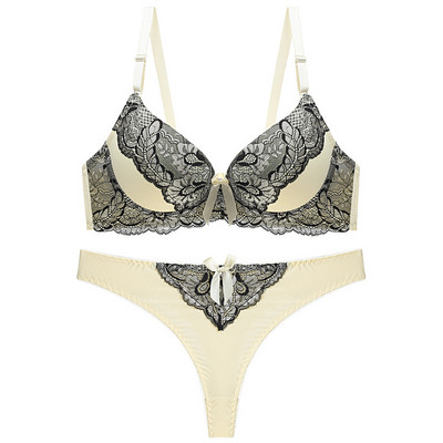 Γυναικείο σουτιέν εσώρουχα κοστούμι συνονθύλευμα χρώμα Push Up Brassiere αναπνέον στρινγκ σε μεγάλα μεγέθη Σέξι δαντέλα σετ εσωρούχων