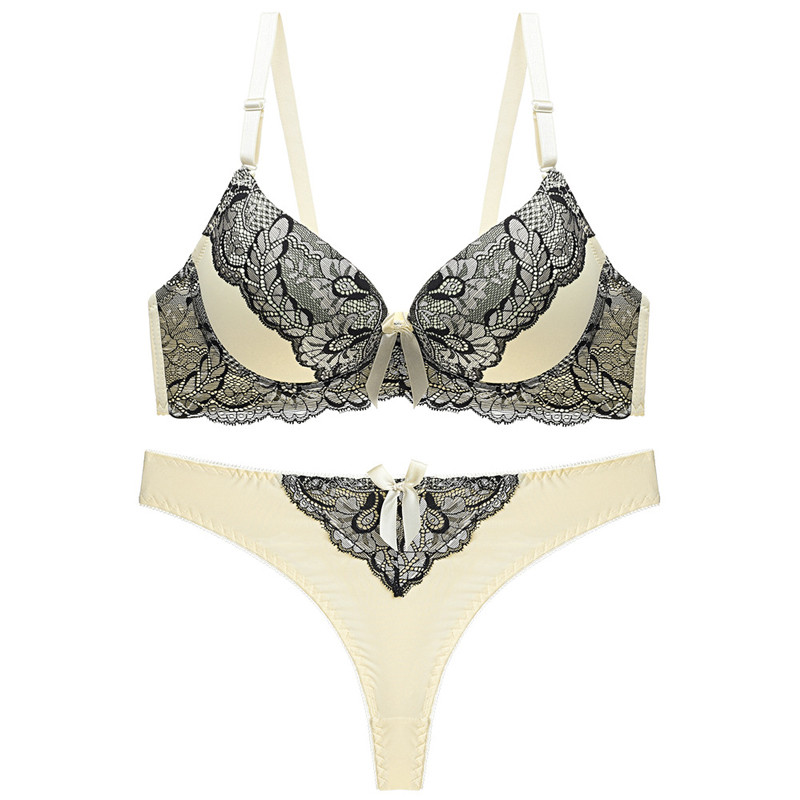 Γυναικείο σουτιέν εσώρουχα κοστούμι συνονθύλευμα χρώμα Push Up Brassiere αναπνέον στρινγκ σε μεγάλα μεγέθη Σέξι δαντέλα σετ εσωρούχων