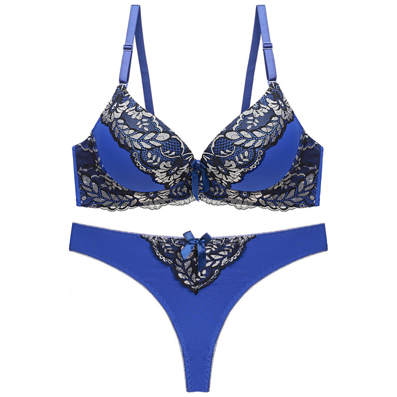 Γυναικείο σουτιέν εσώρουχα κοστούμι συνονθύλευμα χρώμα Push Up Brassiere αναπνέον στρινγκ σε μεγάλα μεγέθη Σέξι δαντέλα σετ εσωρούχων