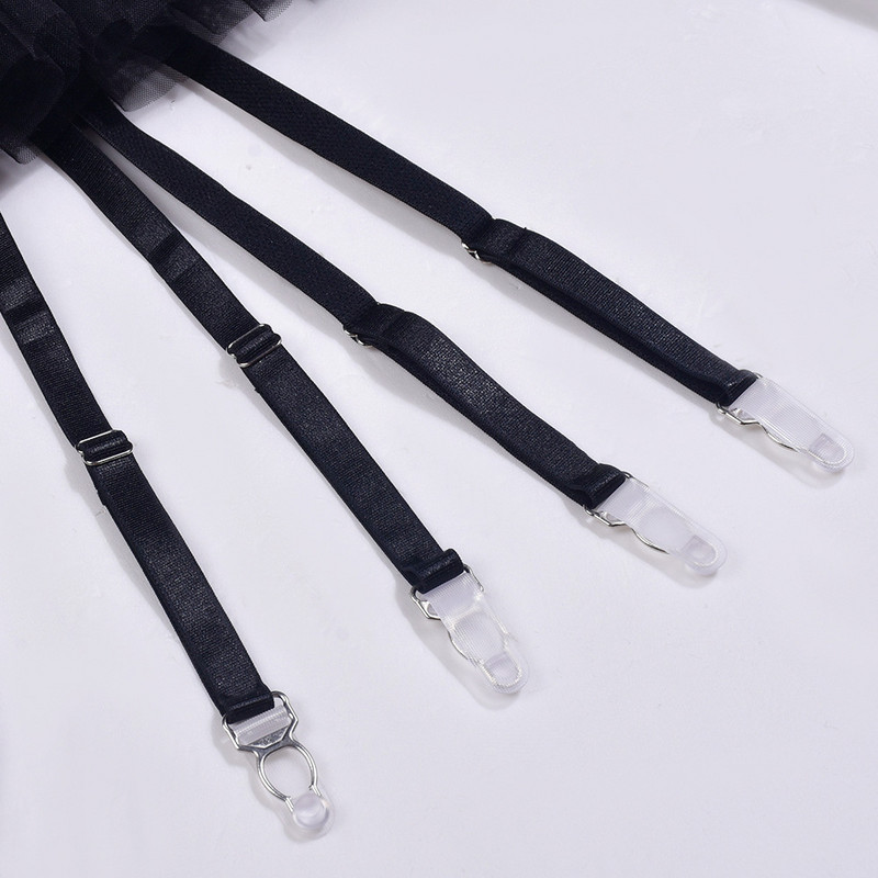 Ellolace Volane Lenjerie Dantela Fantezie Floral Lenjerie de corp pentru femeie Set intim de lux delicat femeie 3 piese Seturi exotice transparente