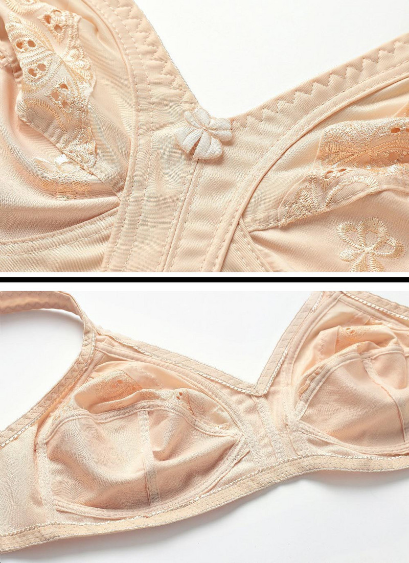 Naiste juhtmevaba õmblusteta rinnahoidja täielikult katva seksikas pitspesu spordirinnahoidja, mugav puuvillane spandex ModaL Minimizer Push Up BH C12