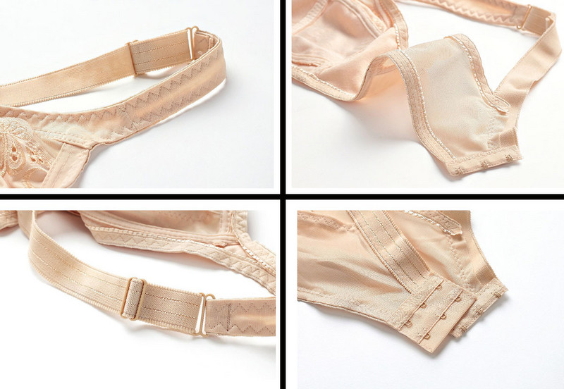 Naiste juhtmevaba õmblusteta rinnahoidja täielikult katva seksikas pitspesu spordirinnahoidja, mugav puuvillane spandex ModaL Minimizer Push Up BH C12