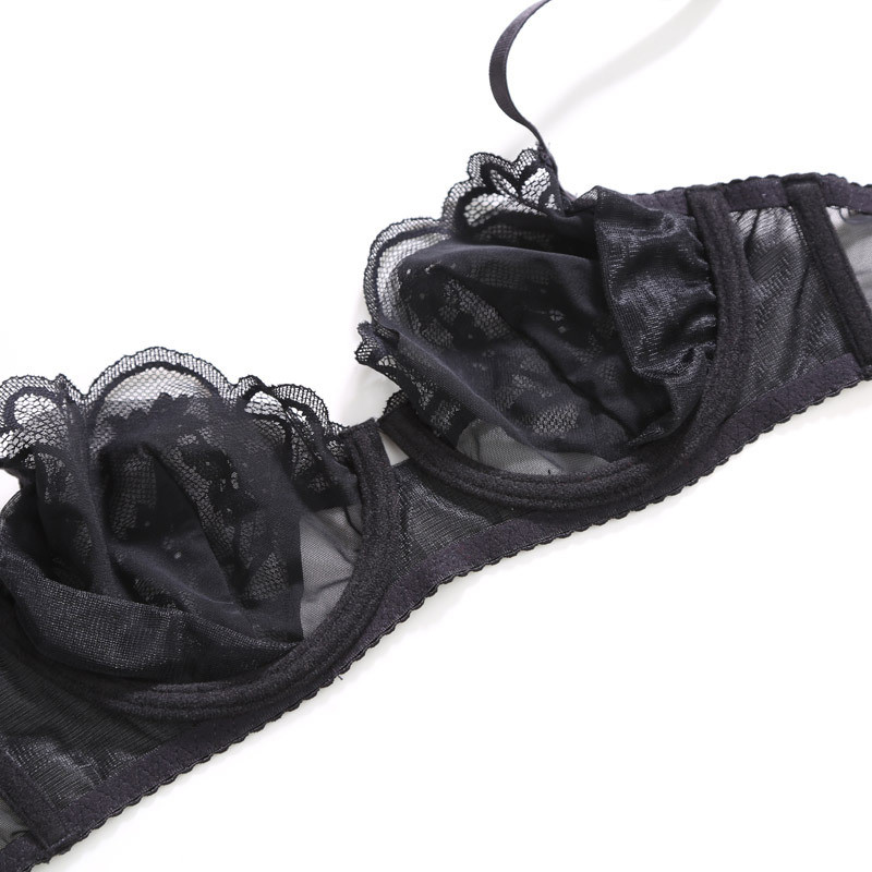 2021 Νέα Lace Ultra Thin Σετ σουτιέν Εσώρουχα με σέξι διχτυωτό διάφανο σετ εσώρουχα Γυναικεία Εσώρουχα Plus Size ABCDE Cup 95C 95D