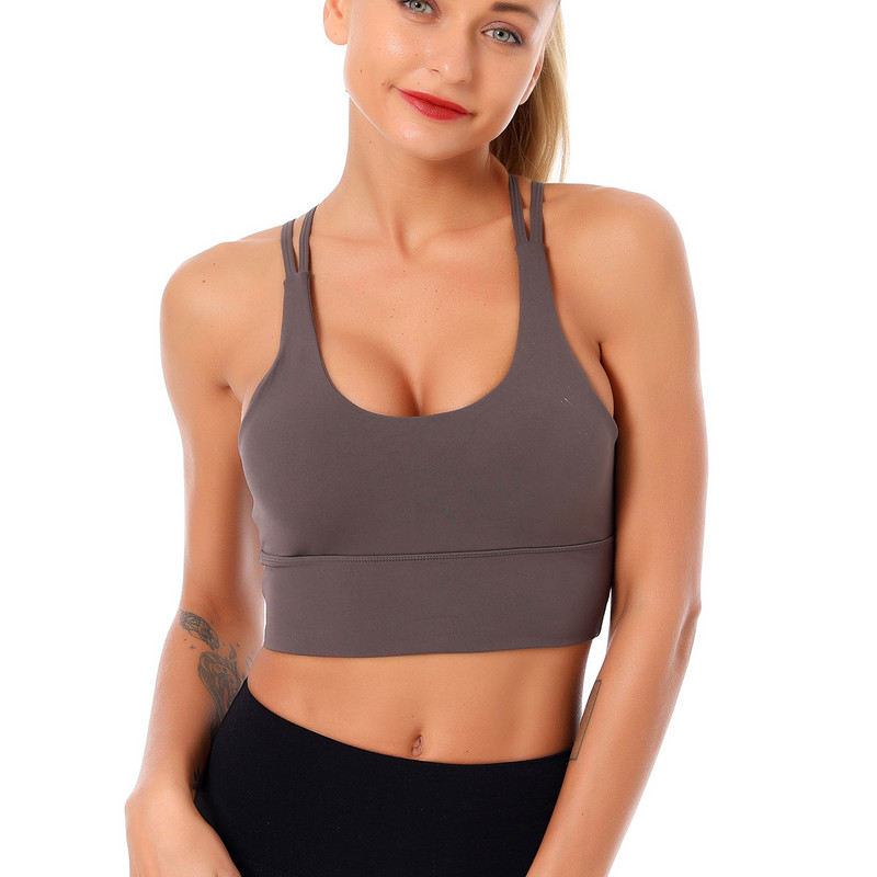 Γυναικείο Αθλητικό Γυμναστήριο Τρέξιμο Γυμναστήριο Γιόγκα Αθλητικές μπλούζες Αναπνεύσιμο αθλητικό σουτιέν Αθλητικό σουτιέν με επένδυση με επένδυση