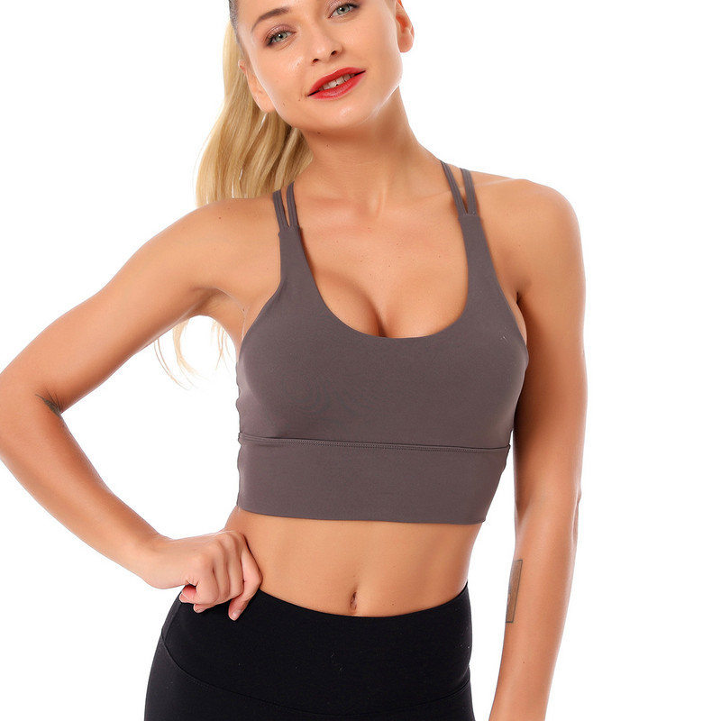 Γυναικείο Αθλητικό Γυμναστήριο Τρέξιμο Γυμναστήριο Γιόγκα Αθλητικές μπλούζες Αναπνεύσιμο αθλητικό σουτιέν Αθλητικό σουτιέν με επένδυση με επένδυση