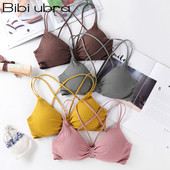 Γυναικείες σουτιέν Σταυρός ομορφιάς πίσω σφεντόνα Σουτιέν με λαιμόκοψη Ασύρματο Bralette Σέξι σουτιέν εσωρούχων Άνευ ραφής στηθόδεσμο Εσώρουχα Σέξι σουτιέν