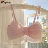 Εσώρουχα Lolita για κορίτσια Γυναικείο σέξι δαντελένιο σουτιέν χωρίς ατσάλινο δαχτυλίδι Push Up Γυναικείο σουτιέν Όμορφο φιόγκο Μόδα εσώρουχα κορίτσι σουτιέν