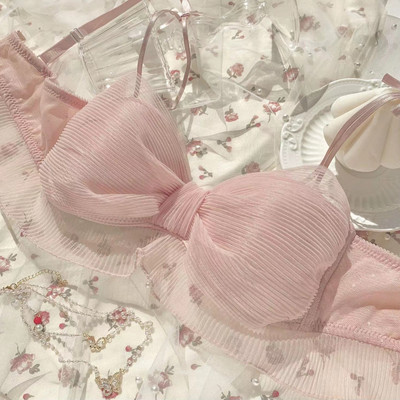Εσώρουχα Lolita για κορίτσια Γυναικείο σέξι δαντελένιο σουτιέν χωρίς ατσάλινο δαχτυλίδι Push Up Γυναικείο σουτιέν Όμορφο φιόγκο Μόδα εσώρουχα κορίτσι σουτιέν