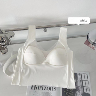 Uus õmblusteta jääsiidist ilus seljaosa, keskmise pikkusega põhjaga aluspesu mittetundlik fikseeritud topsümbris rinnahoidja seksikas võrguga naiste rinnahoidja