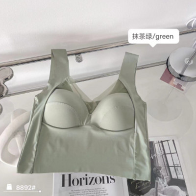 Uus õmblusteta jääsiidist ilus seljaosa, keskmise pikkusega põhjaga aluspesu mittetundlik fikseeritud topsümbris rinnahoidja seksikas võrguga naiste rinnahoidja