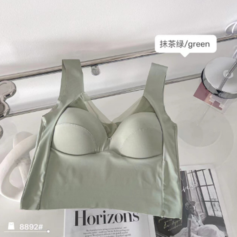 Uus õmblusteta jääsiidist ilus seljaosa, keskmise pikkusega põhjaga aluspesu mittetundlik fikseeritud topsümbris rinnahoidja seksikas võrguga naiste rinnahoidja