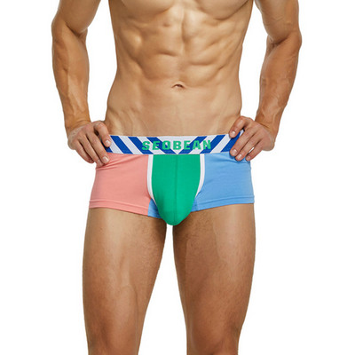 Lenjerie de corp pentru bărbați Boxeri Chiloți sexy Chiloți pentru bărbați cu patchwork Cuecas Bumbac cu talie joasă  Calzoncillos Ropa Interior Hombre