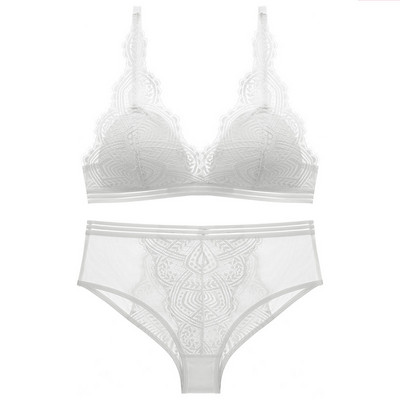 Õhukese voodriga juhtmevaba pitsist kolmnurkne rinnahoidja ja aluspükste komplekt, naiste seksikas prantsuse pesu, tüdrukute rinnahoidja, Bralette 2021 uus
