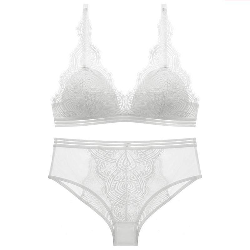 Õhukese voodriga juhtmevaba pitsist kolmnurkne rinnahoidja ja aluspükste komplekt, naiste seksikas prantsuse pesu, tüdrukute rinnahoidja, Bralette 2021 uus