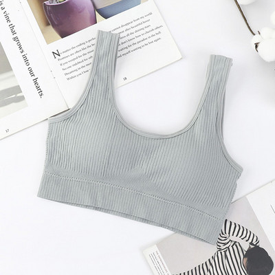 Ženska majica bez rukava Bešavni grudnjak Donje rublje Žensko seksi kratko donje rublje Sportski skraćeni prsluk Uklonjiva košarica s podstavljenom kamizolom na leđima