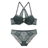 Seksikas Plunge seljataga eest suletav rinnahoidja komplekt, pitstikandid Push-Up rinnahoidja ja aluspükste komplekt aluspesu Naiste pesu, uued 2019 aluspüksid