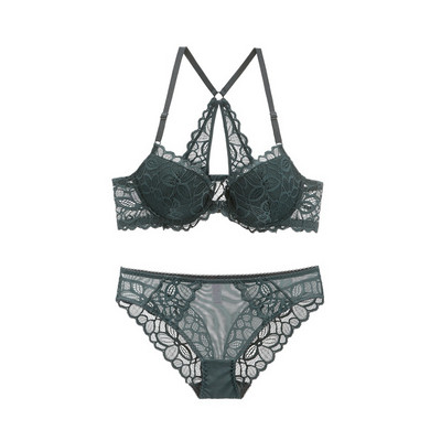 Seksikas Plunge seljataga eest suletav rinnahoidja komplekt, pitstikandid Push-Up rinnahoidja ja aluspükste komplekt aluspesu Naiste pesu, uued 2019 aluspüksid