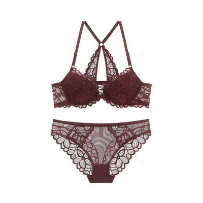 Seksikas Plunge seljataga eest suletav rinnahoidja komplekt, pitstikandid Push-Up rinnahoidja ja aluspükste komplekt aluspesu Naiste pesu, uued 2019 aluspüksid