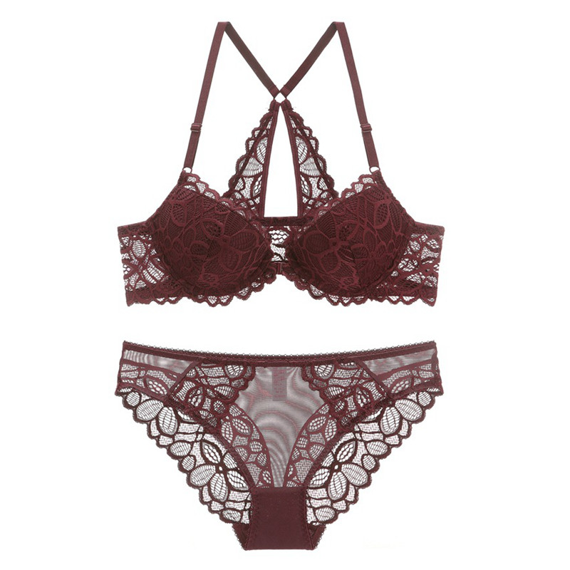 Seksikas Plunge seljataga eest suletav rinnahoidja komplekt, pitstikandid Push-Up rinnahoidja ja aluspükste komplekt aluspesu Naiste pesu, uued 2019 aluspüksid