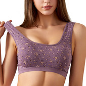 Αθλητικό σουτιέν γιόγκα χωρίς ραφή Floral σέξι Push Up Wire Bralette Γυναικεία σουτιέν Crop Top Γυναικεία εσώρουχα με επένδυση από ασύρματο στηθόδεσμο