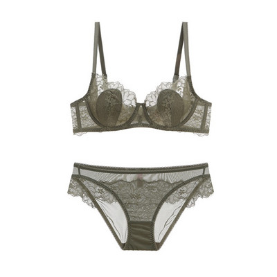 Čipkani ultratanki prozirni grudnjak Komplet grudnjaka veće veličine s tankim podstavama Set seksi gaćica Donje rublje Žensko ljetno donje rublje ABCDE košarica