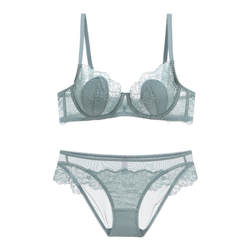 Čipkani ultratanki prozirni grudnjak Komplet grudnjaka veće veličine s tankim podstavama Set seksi gaćica Donje rublje Žensko ljetno donje rublje ABCDE košarica