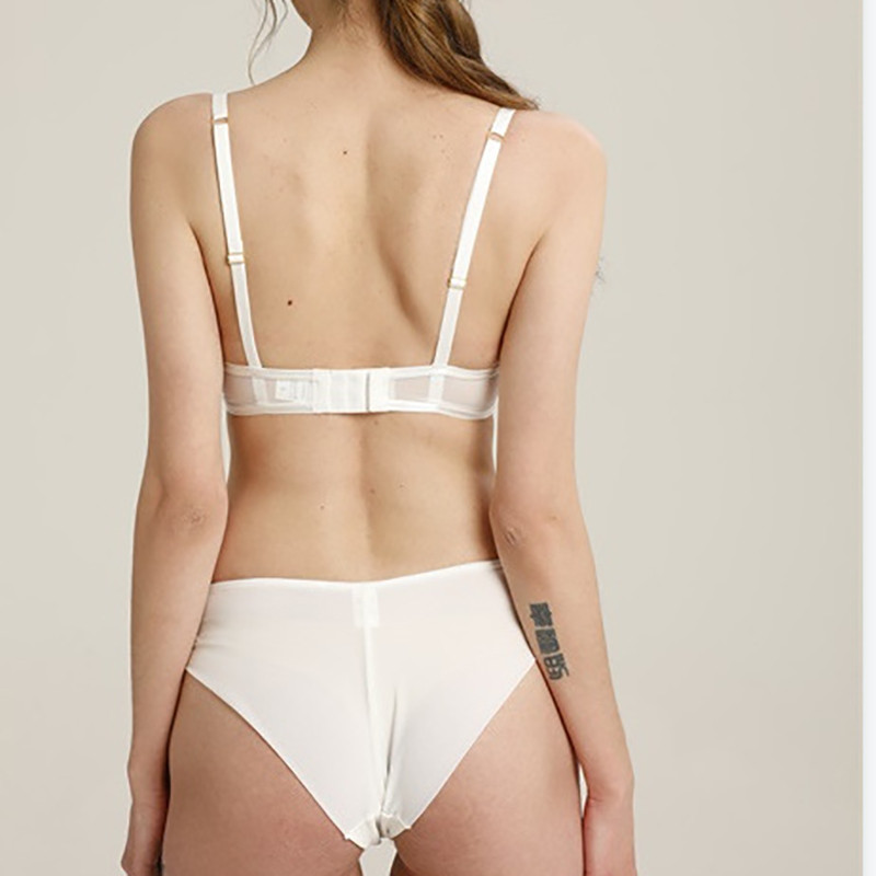 Σέξι επίδεσμος κούφιο δαντέλα Διαφανές εξαιρετικά λεπτό Σετ σουτιέν & σλιπ Εσώρουχα με Push Up γυναικεία εσώρουχα Λευκά Μαύρα 2021 Νέο
