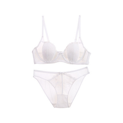 Seksi mrežasto patchwork prozirno tanko podstavljeno čipkasto grudnjak i komplet gaćica donje rublje s push up ženskim francuskim donjim rubljem