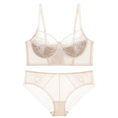 Σέξι διχτυωτό διάφανο φλοράλ δαντέλα με λεπτό σουτιέν και εσώρουχα Σετ εσώρουχα με Push Up Γυναικεία Σέξι Εσώρουχα Λευκά Μαύρα 2022 Νέο