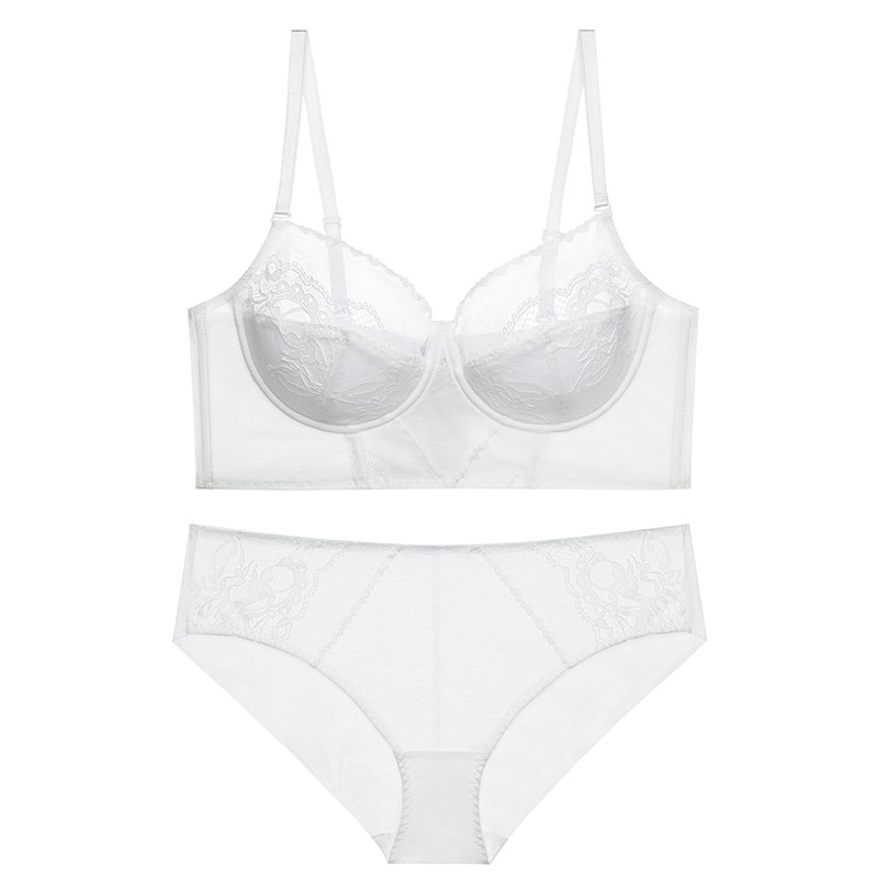 Σέξι διχτυωτό διάφανο φλοράλ δαντέλα με λεπτό σουτιέν και εσώρουχα Σετ εσώρουχα με Push Up Γυναικεία Σέξι Εσώρουχα Λευκά Μαύρα 2022 Νέο