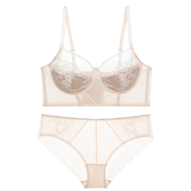 Σέξι διχτυωτό διάφανο φλοράλ δαντέλα με λεπτό σουτιέν και εσώρουχα Σετ εσώρουχα με Push Up Γυναικεία Σέξι Εσώρουχα Λευκά Μαύρα 2022 Νέο