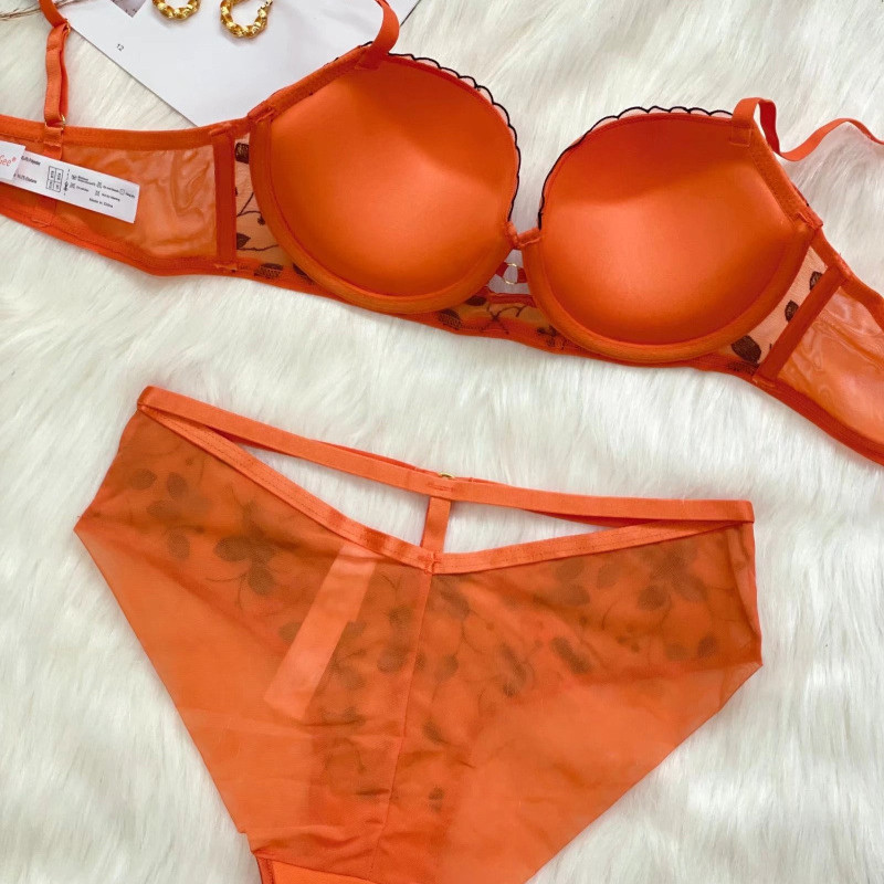 Set de sutien și chiloți cu țesătură cu țesătură cu țesătură cu țesătură cu dantelă Lenjerie sexy pentru femei