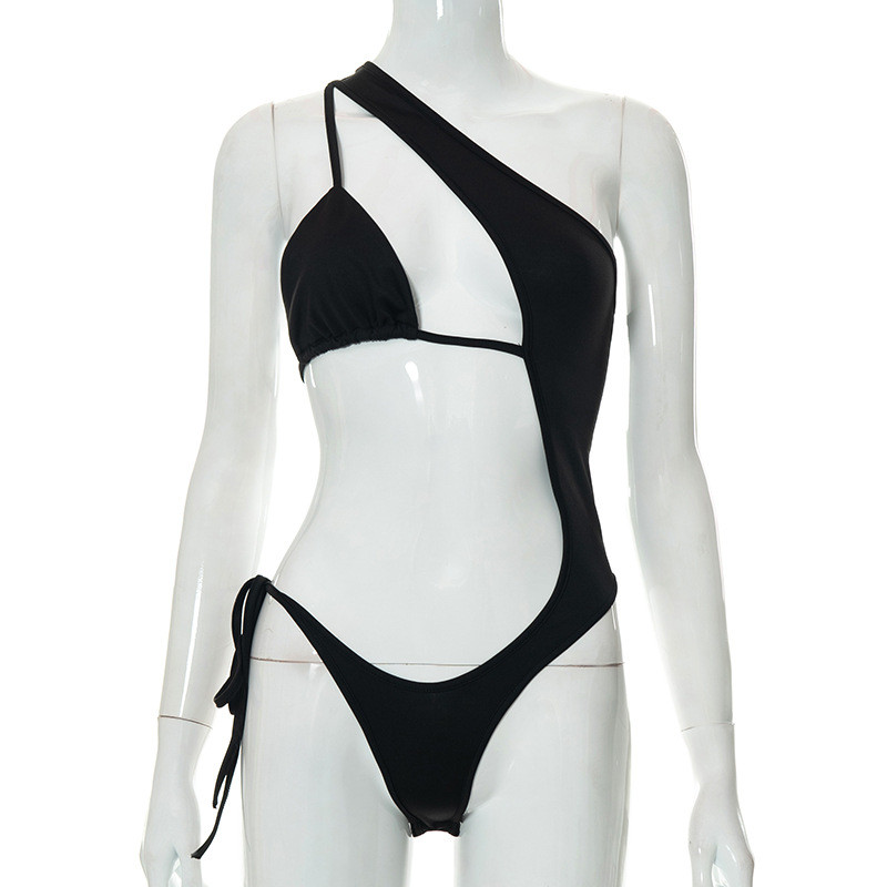 BKLD ținute de vară pentru femei 2022, nou, culoare solidă, negru, body sexy, bandaj scobit, cu șireturi, cu spatele deschis