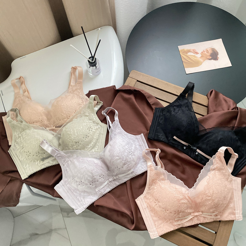 Απλή νέα κούπα με τρύπα που αναπνέει χωρίς ίχνη γυναικεία εσώρουχα κατά της χαλάρωσης, σέξι δαντελένιο κοριτσίστικο σουτιέν