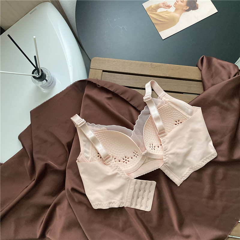 Απλή νέα κούπα με τρύπα που αναπνέει χωρίς ίχνη γυναικεία εσώρουχα κατά της χαλάρωσης, σέξι δαντελένιο κοριτσίστικο σουτιέν