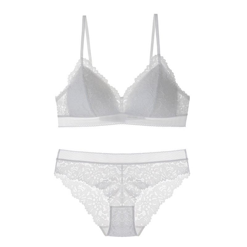 Ασύρματο σουτιέν και εσώρουχα με δαντέλα με λεπτή επένδυση Triangle Cup με Push Up Γυναικεία εσώρουχα Σέξι εσώρουχα Bralette 2019 Νέο