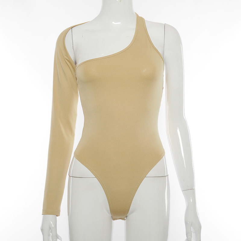 Body BKLD pentru femei, cu mânecă lungă, primăvară 2021, culoare uni, neregulat, cu un singur umăr, fără spate, ținute dintr-o bucată, haine de club