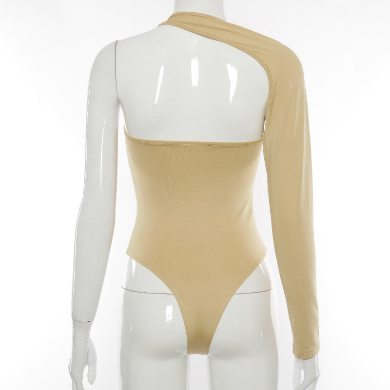 Body BKLD pentru femei, cu mânecă lungă, primăvară 2021, culoare uni, neregulat, cu un singur umăr, fără spate, ținute dintr-o bucată, haine de club