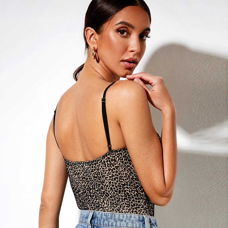 BKLD Leopard Print Spaghetti rihmaga kombinesoon Naiste riided Kevadsuvi 2021 Naiste mood Bodycon Seksikas võrgust body, klubirõivad