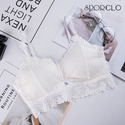 SPORCLO 1 Τεμάχιο Δαντελένιο Σουτιέν Γυναικείο 6 Χρώματα Επενδεδυμένο Εσώρουχο Full Cup Αθλητικό σουτιέν Γυναικείο Άνετο στηθόδεσμο τυλιγμένο δοχείο στήθους