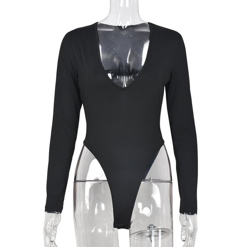 BKLD proljeće ljeto 2023. Novi seksi jednobojni crni bodi uski bodi dugih rukava Odjeća za ženske noćne klubove