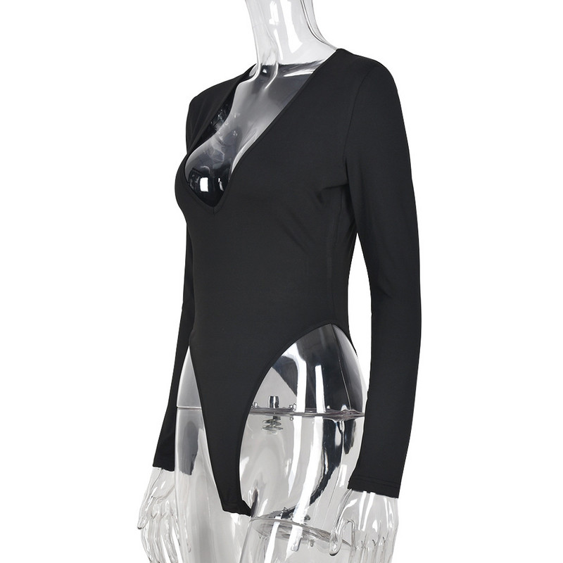 BKLD proljeće ljeto 2023. Novi seksi jednobojni crni bodi uski bodi dugih rukava Odjeća za ženske noćne klubove
