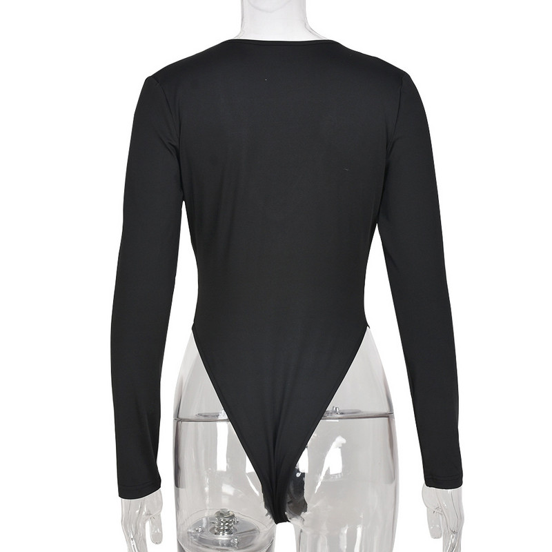 BKLD proljeće ljeto 2023. Novi seksi jednobojni crni bodi uski bodi dugih rukava Odjeća za ženske noćne klubove