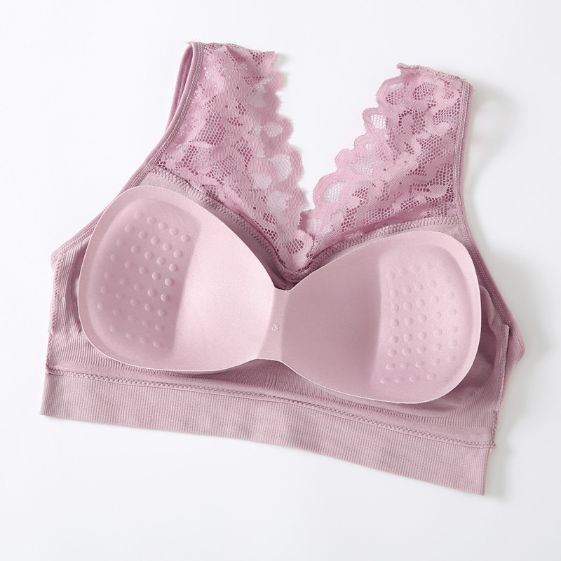 Seksi čipkasti grudnjak, za ženske grudnjak bez čelika, push-up grudnjak s podstavom, jastučić za masažni grudnjak, bešavni, udoban grudnjak za spavanje