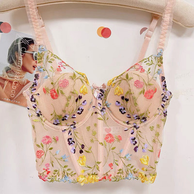 ACELANDY-naiste tikandiga aluspesu komplekt, pits Seksikas Push Up rinnahoidja ja aluspüksid Temptation rinnahoidja reguleeritavad rihmad Erootika pesu